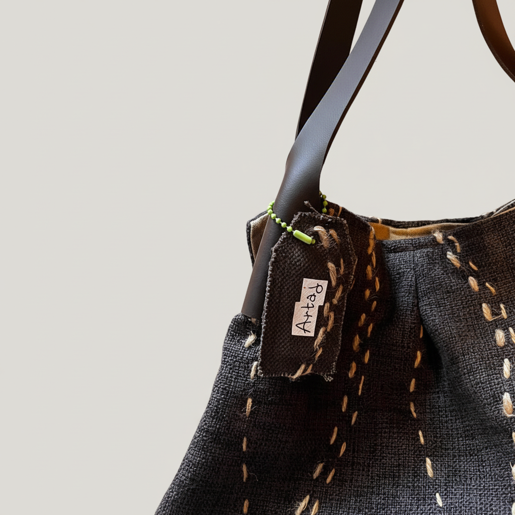 Amber Bark Bucket Bag - Dettaglio etichetta